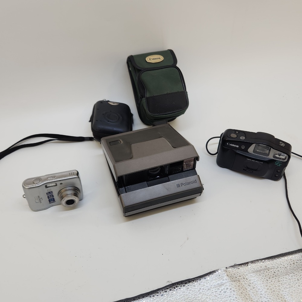 Vintage Camera Lot Nikon Coolpix L3 Canon Snappy LX Polaroid Spectra Parts Read
